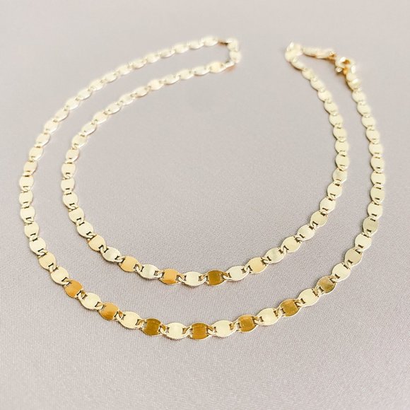18K Gold Vermeil Disc Necklace (16" or 18") - Picture 10 of 11